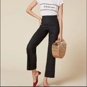 Reformation black high waist wide leg pants